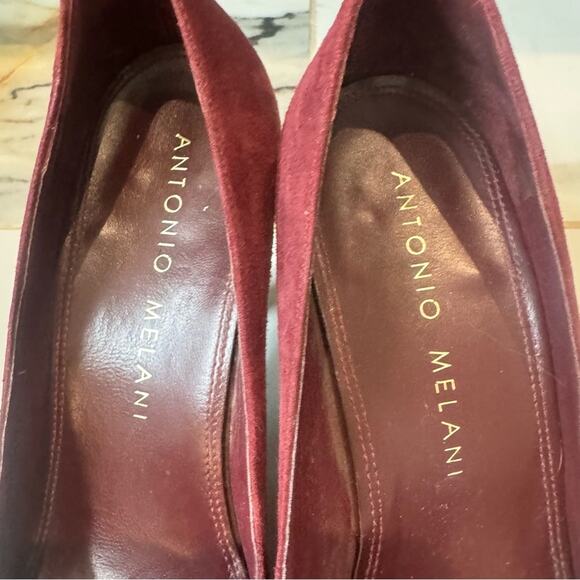 Antonio Melani Women’s Suede Corset Pointed Toe Heels Pumps Burgundy Size 9 - Picture 4 of 9